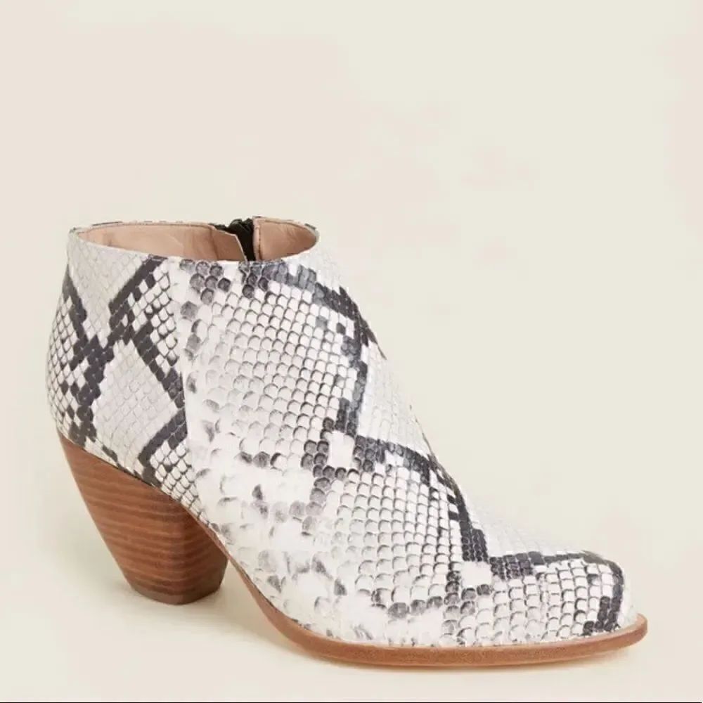 Alberto Zago Italian Leather Snake Effect Booties
